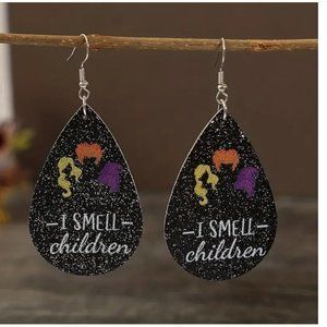 Hocus Pocus "I Smell Children" Halloween Earrings